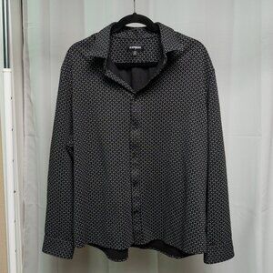 Express slim fit stretch fabric collared shirt